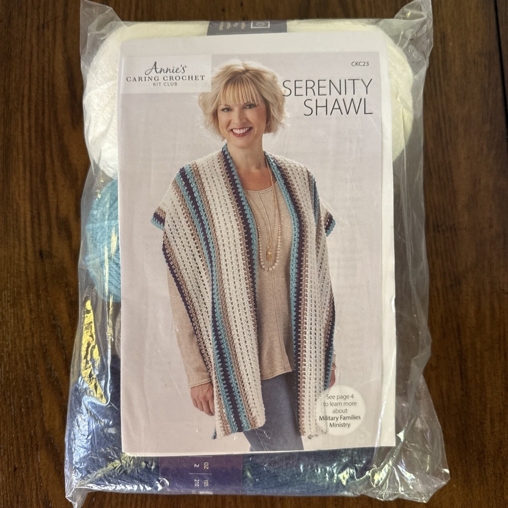 Annie's Caring Crotchet Kit Striped Serenity Shawl Kit CKC23 NEW